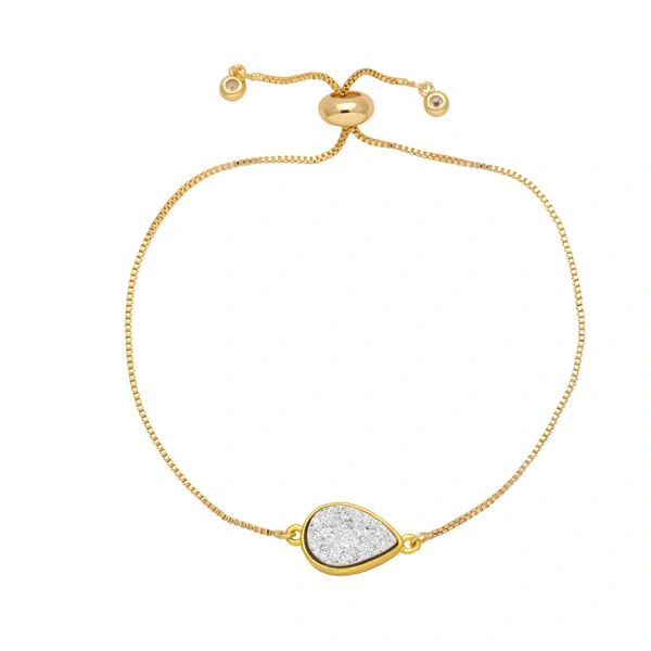 European and American hot selling teardrop-shaped pendant bracelet female niche light luxury style high-end gold-plated bracelet brb16