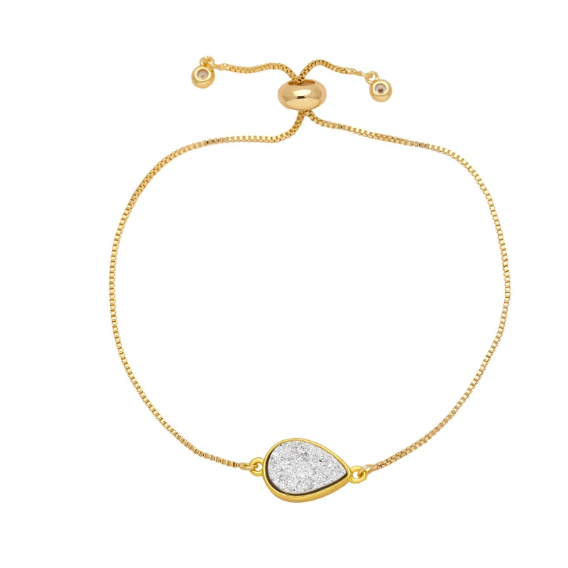 European and American hot selling teardrop-shaped pendant bracelet female niche light luxury style high-end gold-plated bracelet brb16