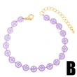 Clearance 2024 multi-color smiley face bracelet niche design simple bohemian style couple bracelet female brd86