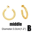 European and American hot-selling large circle earrings, simple and fashionable hip-hop C-shaped earrings, era287