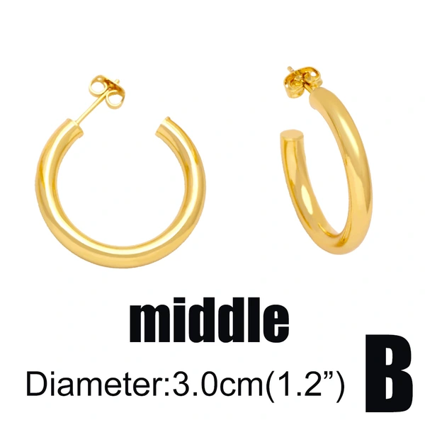 European and American hot-selling large circle earrings, simple and fashionable hip-hop C-shaped earrings, era287