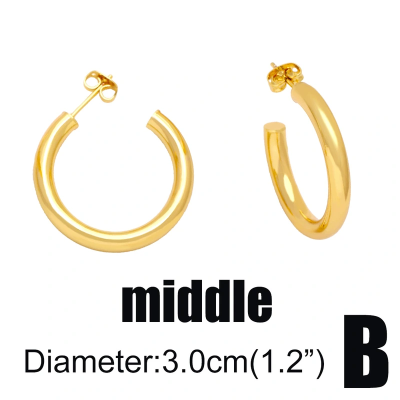 European and American hot-selling large circle earrings, simple and fashionable hip-hop C-shaped earrings, era287
