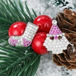  Christmas festive atmosphere earrings asymmetrical cute earrings for women popular style micro-inlaid zircon jewelry