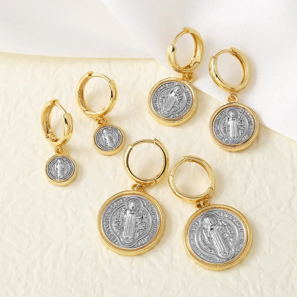 AS jewelry European and American new retro Virgin Mary pendant earrings earrings earrings female err45