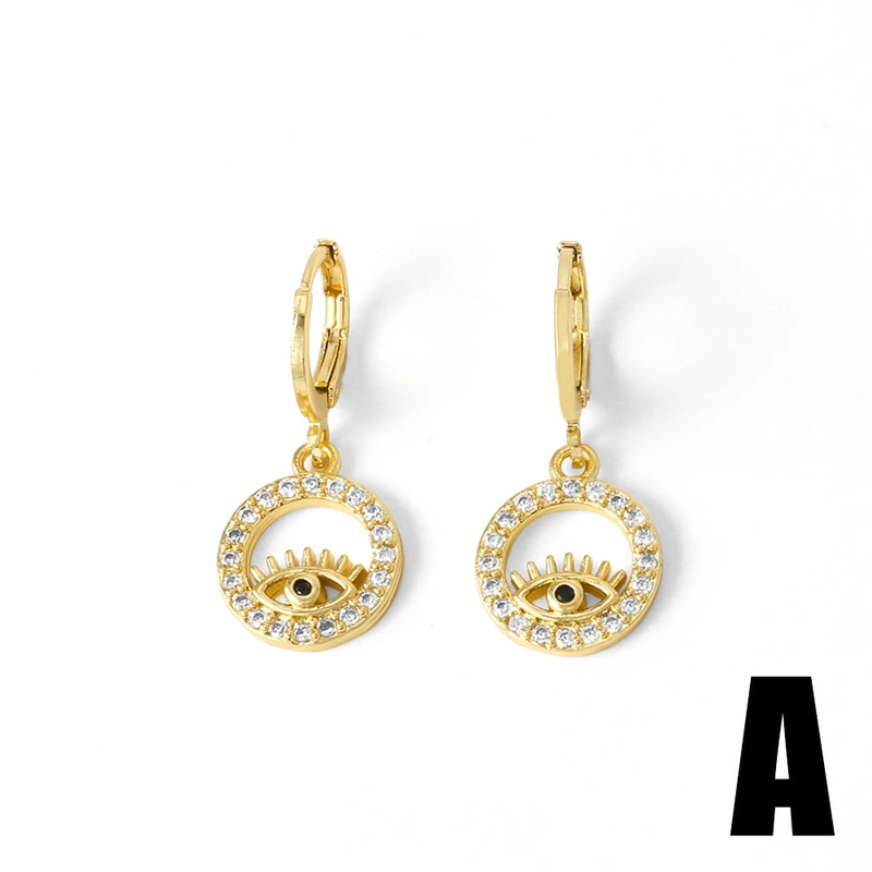 AS jewelry European and American hot devil eye pendant earrings female gold-plated zircon eye earrings era379