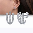 Hot-selling ear clips, super shiny, fully inlaid with cool style, light luxury zircon earrings, fashionable workplace design earrings