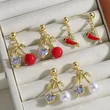 AS jewelry cross-hot fruit love peach heart cherry pendant earrings earrings female era231