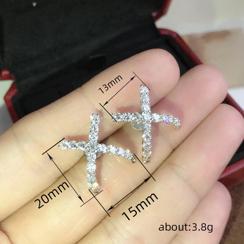  Cross X-shaped earrings for women, new trendy earrings, stylish design, high-end fashion earrings