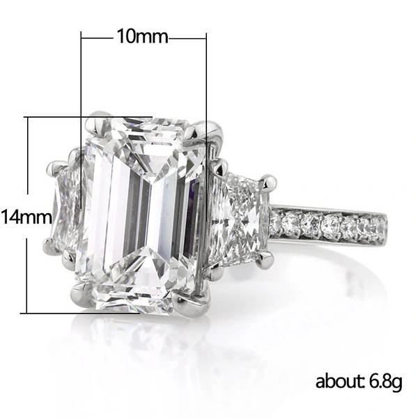 Fashion engagement ring wholesale oversized square diamond zircon simulation women's ring romantic wedding bridal ring