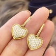  Manufacturers wholesale heart earrings for women micro-inlaid zircon shiny earrings fashionable light luxury princess hot selling style