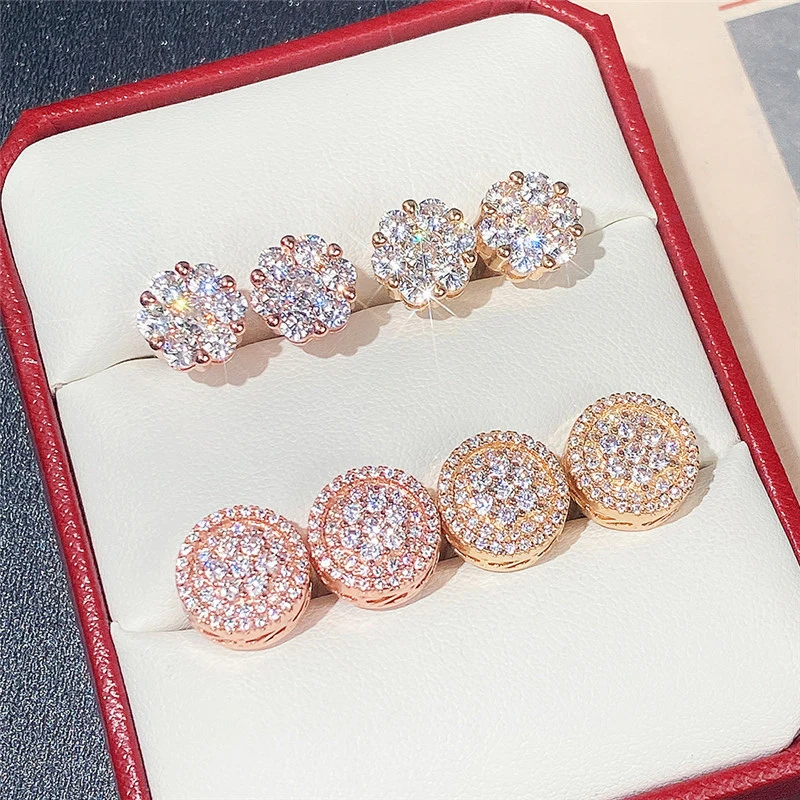 Hot-selling earrings for women, floral zircon earrings, all-match earrings