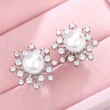 Internet celebrity same style imitation pearl earrings zircon snowflake earrings ladies small fresh pearl earrings