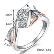  Inlaid zircon sparkling ring female fashion geometric lines staggered ring trend light luxury bridal jewelry
