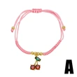 AS jewelry popular fruit cherry pendant bracelet female woven adjustable hand rope brd94