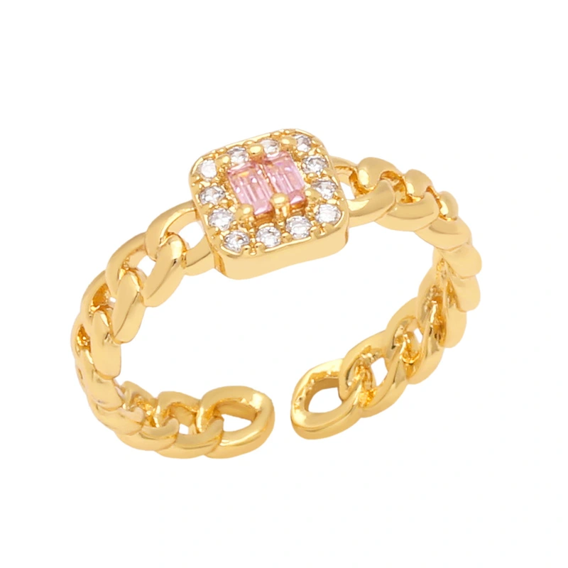 Clearance European and American cold style ring Internet celebrity retro niche design diamond zircon open ring female rip75