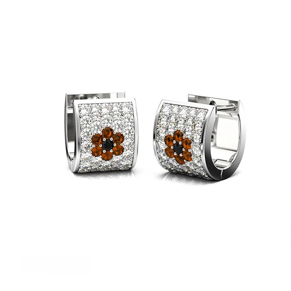 Korean style new flower earrings zircon earrings women's full diamond flower earrings popular jewelry