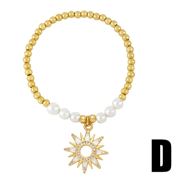 Clearance European and American jewelry pearl elastic bracelet female love five-pointed star pendant temperament bracelet bra99