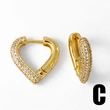 AS jewelry earrings heart earrings gold-plated zircon inlaid C-shaped earrings earrings era189