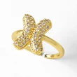 AS jewelry hot item inlaid with zircon 26 English letters open ring female rij23