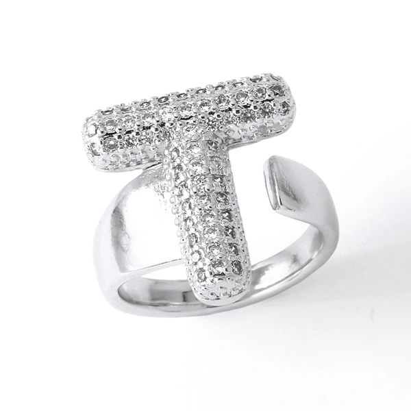 Jewelry Europe and the United States hot selling 26 English letter ring gold-plated full zircon fat letter ring rih91