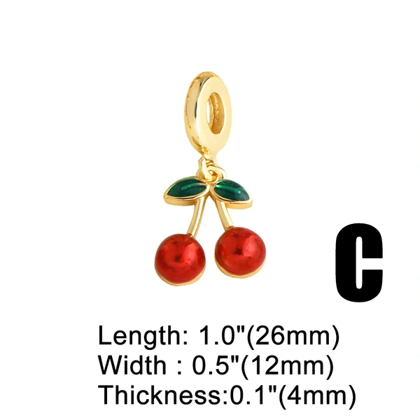 Jewelry new copper plated 18k gold oil drop fruit cherry strawberry pendant bracelet brn15 bracelet