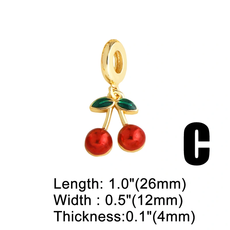 Jewelry new copper plated 18k gold oil drop fruit cherry strawberry pendant bracelet brn15 bracelet