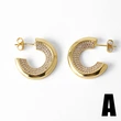 AS jewelry studs hot selling C-shaped earrings for women inlaid with zircon gold-plated geometric earrings erz26