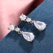 Small fresh classic teardrop earrings light luxury micro-inlaid pear-shaped zircon bridal banquet temperament earrings for women