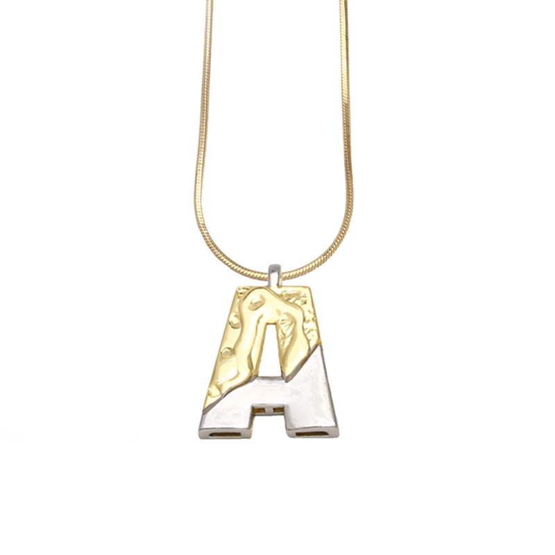 AS jewelry European and American 26 English letters pendant necklace female two-color gold-plated clavicle chain nkp20