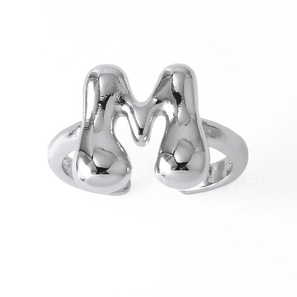 AS jewelry European and American hot selling 26 English letters ring female copper plated 18k gold open ring rih05