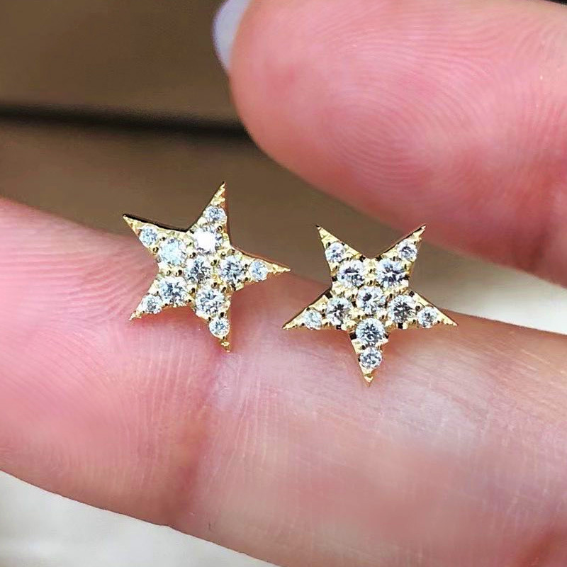 2021 new five-pointed star earrings summer high-end star women's earrings fashionable student earrings