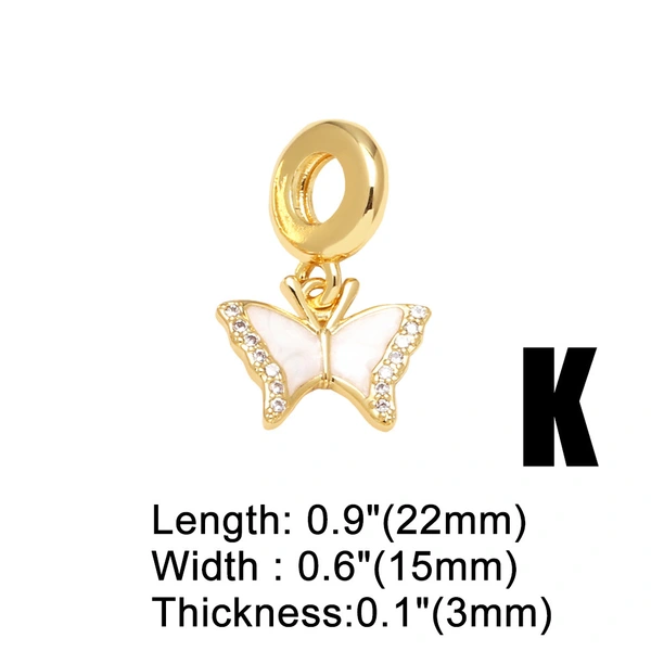 AS jewelry DIY accessories copper plated 18k gold bee butterfly pendant bracelet hand jewelry female brj50