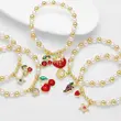 AS jewelry European and American new fruit cherry grape pendant bracelet pearl gold-plated bracelet hand jewelry brm75