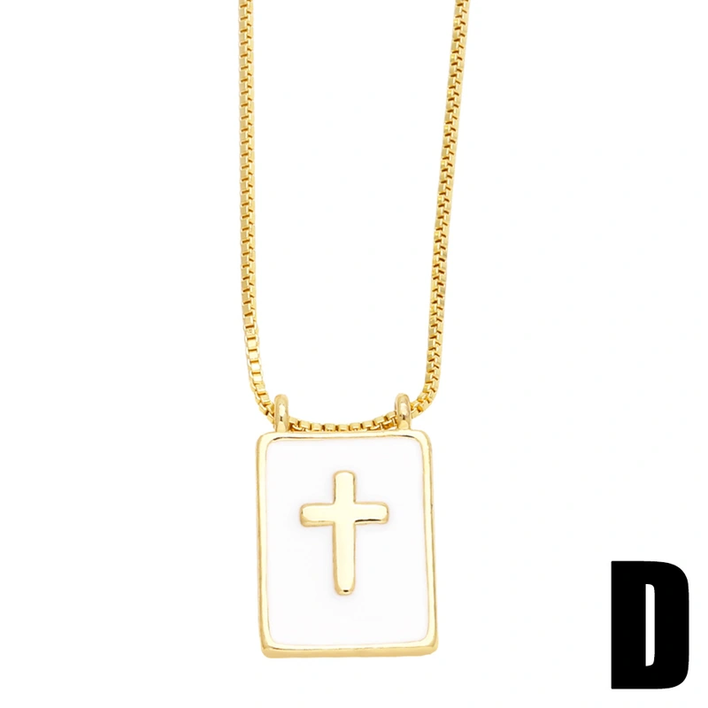 European and American popular sellers brand square Madonna cross necklace light luxury high-end clavicle chain wholesale nkw56