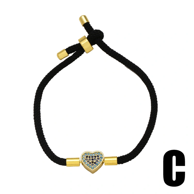 AS jewelry European and American hot selling love palm copper plated 18k gold pendant adjustable bracelet hand rope female bra34