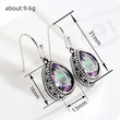 Alloy Bohemian style earrings for women fashion retro style colored inlaid glass exquisite earrings jewelry