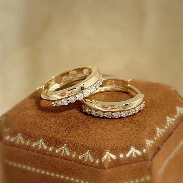  Korean style super flash fashion micro inlaid earrings light luxury high-end earrings exquisite versatile small earrings