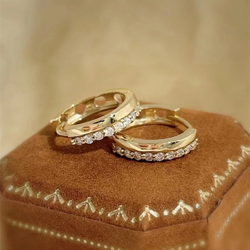  Korean style super flash fashion micro inlaid earrings light luxury high-end earrings exquisite versatile small earrings