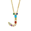 Letter necklace European and American new color zircon necklace with diamond surname English AZ letter necklace nkp25