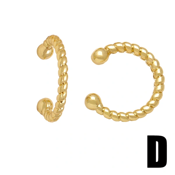 European and American hip-hop punk metal ear clips for women C-shaped ear bone clip earrings fashionable personality cold style jewelry ers42