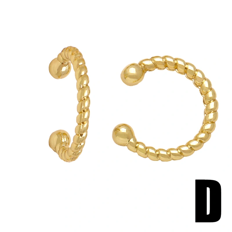 European and American hip-hop punk metal ear clips for women C-shaped ear bone clip earrings fashionable personality cold style jewelry ers42