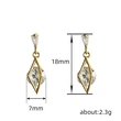  Geometric design earrings for women, fashionable and trendy, French style, simple and generous earrings, shiny round zircon