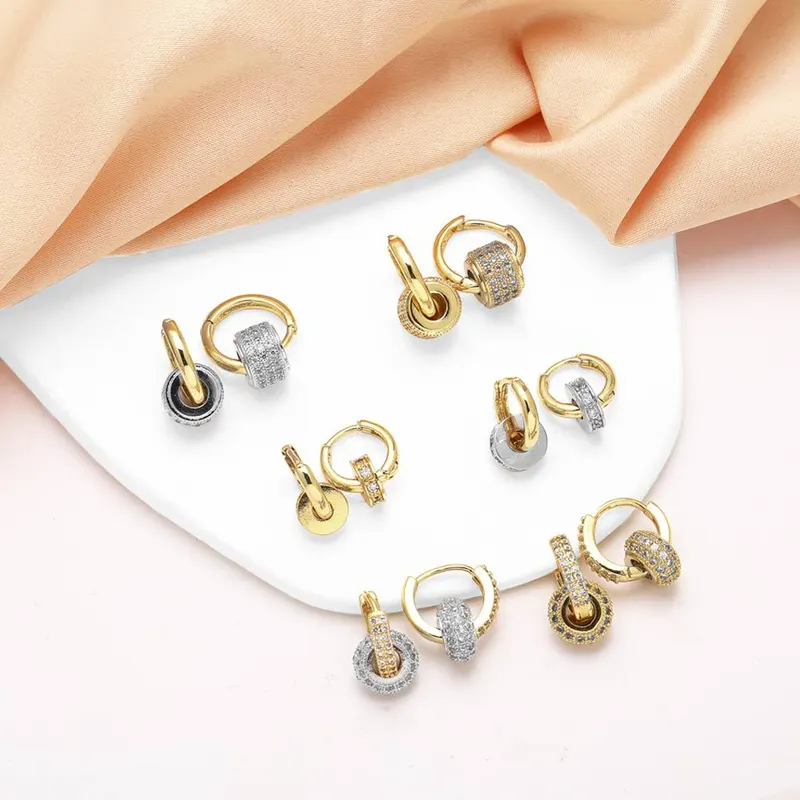 AS jewelry hot selling irregular pendant earrings female gold-plated zircon earrings earrings era344