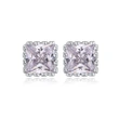 Factory wholesale couple jewelry crown hollow square zircon earrings fashion jewelry gift