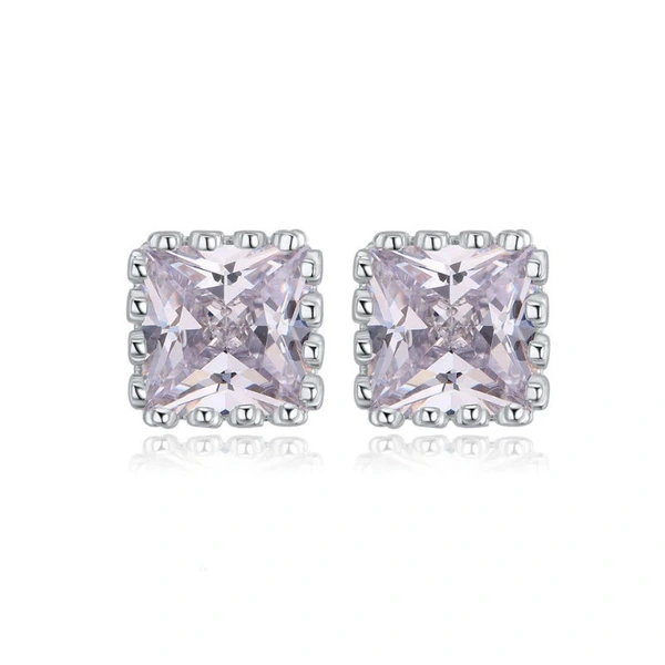 Factory wholesale couple jewelry crown hollow square zircon earrings fashion jewelry gift