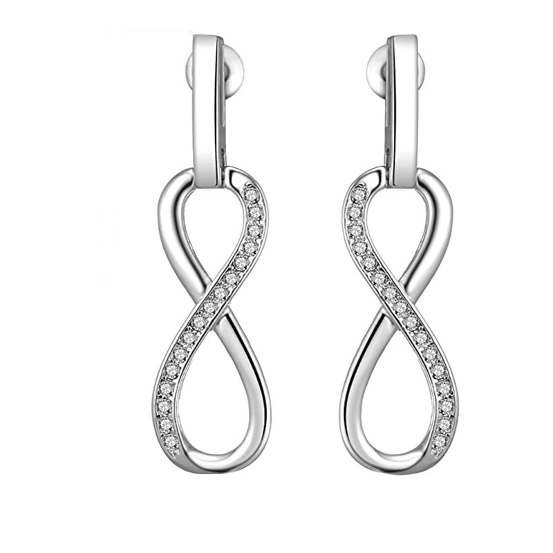 Eternal love romantic symbol earrings 8-shaped love knot long earrings popular with celebrities