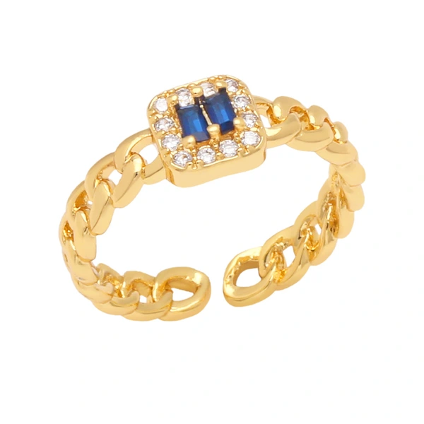 Clearance European and American cold style ring Internet celebrity retro niche design diamond zircon open ring female rip75