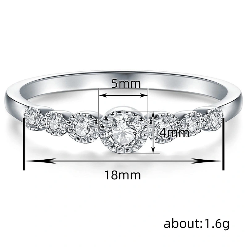   Cool style zircon women's ring light luxury niche design simple ring Korean thin ring