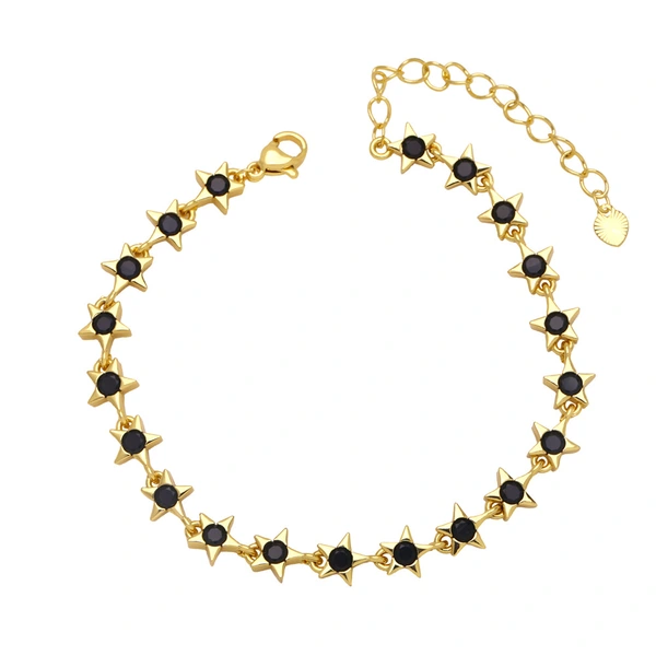 Clearance hot selling couple bracelet European and American star five-pointed star bracelet color zircon hand jewelry brh78