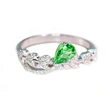  Light luxury leaf ring, small fresh micro-inlaid design ring, personality niche vine drop ring